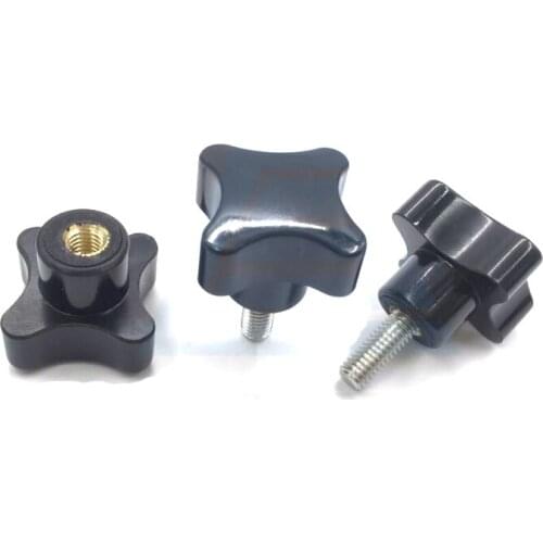 2pcs M6 Stainless steel Home improvement four-star plastic head twist screw Four-corner handle Cross knob screws 10~25mm length