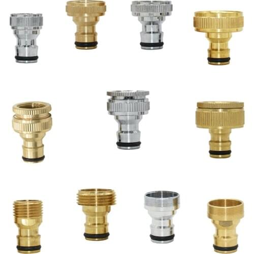 20Pc 1/2" 3/4" 1" Thread Quick Connector Brass Nipple Faucet Connector M22/M24 Garden Tap Adapter Joint Irrigation Fittings