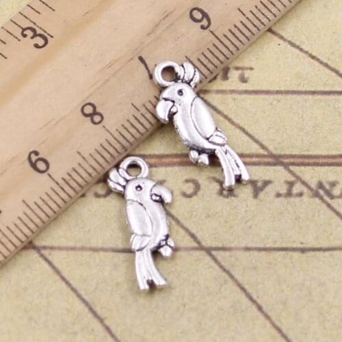 40pcs Charms Parrot Bird 20x9mm Tibetan Pendants Crafts Making Findings Handmade Antique Jewelry DIY For Necklace