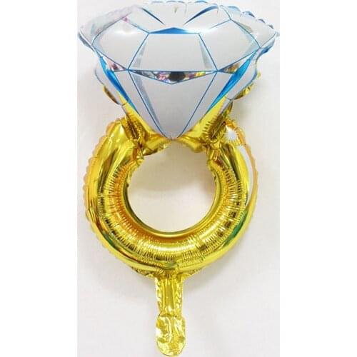 50 Pcs/lots Mini diamond ring Foil balloon Wedding birthday party activities decoration balloon Childrens cartoon toy Hot sale