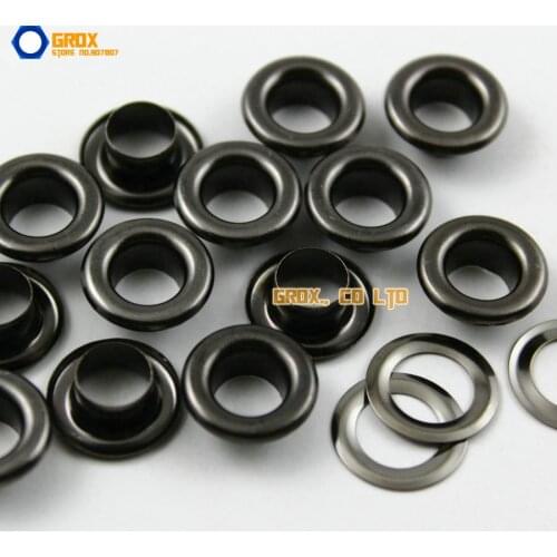 500 Set 13*7*5.5mm (Outer diameter * Inner diameter * Height) Gunmetal Round Eyelet Grommet