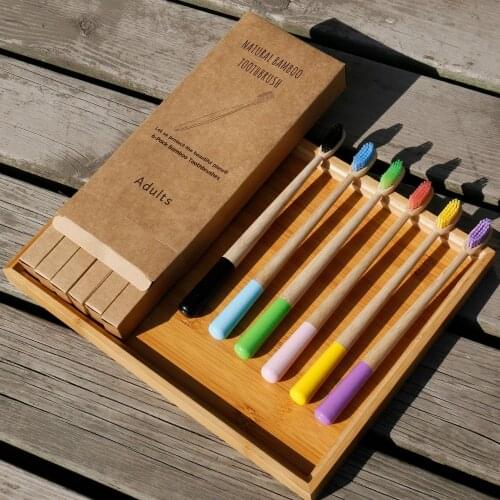 6 pack Adult Bamboo Toothbrushes Soft Bristles eco friendly cepillo dientes bambu Oral Care Toothbrush clareador de dente