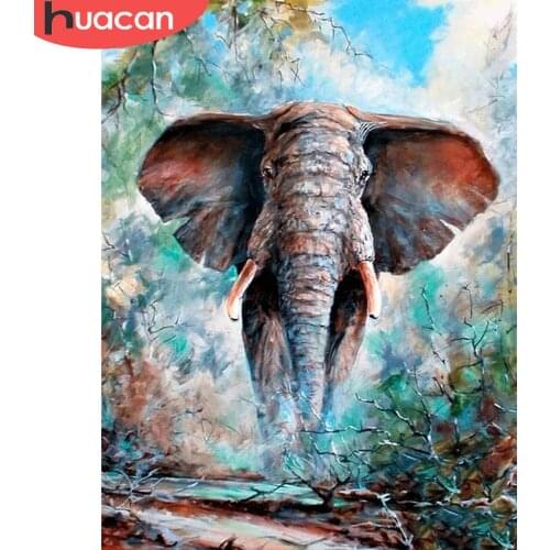 HUACAN 5D DIY Diamond Painting Elephant Full Square/Round Diamond Embroidery Animal Mosaic Pictures Home Decor