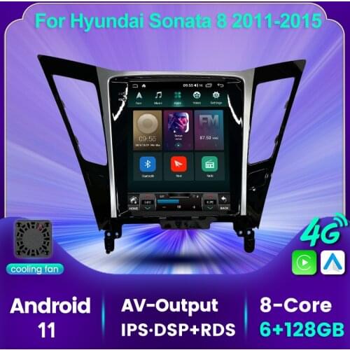 9.7'' Vertical Screen 4G LTE 6+128GB Android 11 Car Multimedia GPS Radio Player For Hyundai Sonata 8 2011 2012 2013 2014 2015