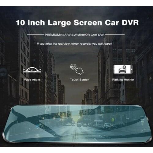 Car Dvr Dash Cam 10 Inch Streaming RearView Mirror HD 1080P Video Recorder Auto Registrar Dual Lens with Rear View Camera