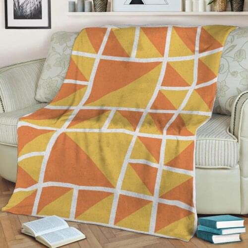 Abstract Geometric Pattern 3D Printed Velvet Plush Throw Fleece Blanket Bedspread Sherpa Blanket Home Decora