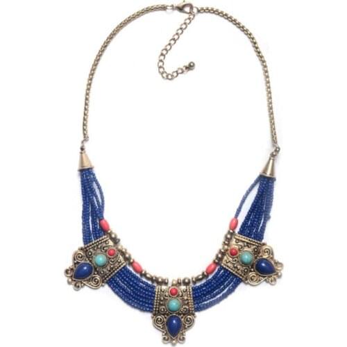 Free shipping Nepalese handmade tibet silver beeswax Beads woven coral Lapis gem necklace Pendant