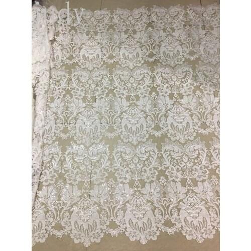 Sequin fabric Xx0159# 3 color embroidery sequins beads net cloth wedding dress fabric for use at wedding parties