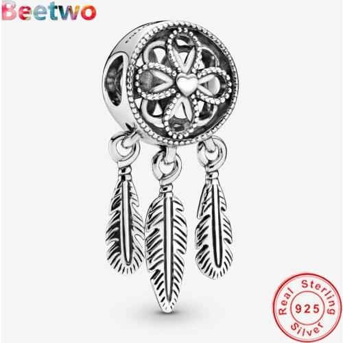 925 Sterling Silver Spiritual Dreamcatcher Charm Zircon Beads Fit Original Pandora Charms Bracelet Bead Fashion Jewelry Berloque