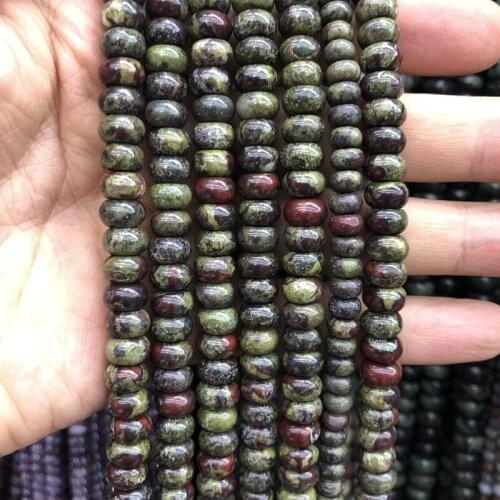 Wholesale A Quality Dragon Blood Stone Beads,4x6mm 5x8mm Roundel Spacer Gem Stone Loose Beads for jewelry 15.5"/string