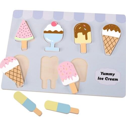 Children Wooden Simulation Ice Cream Toy Pretend To Play House Kitchen Ice Cream Toy Enlightenment Role Playing Educational Toy