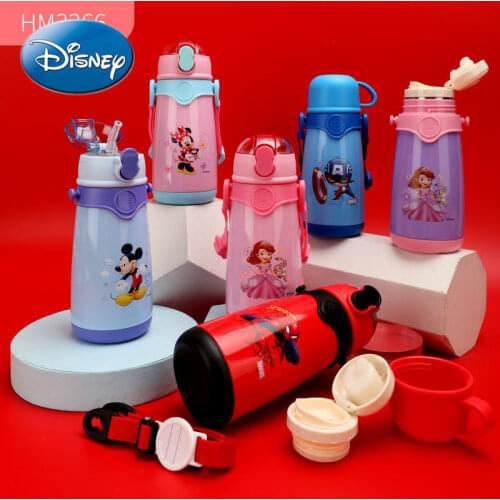 Disney Mickey Mouse Minnie Childrens Thermos Mug with Straw Elementary School Stainless Steel Mug