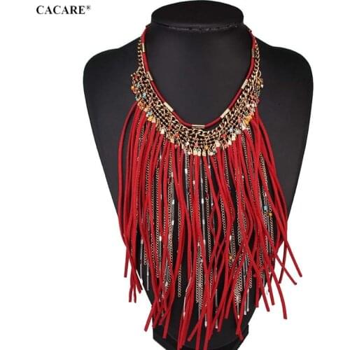 Long Pendent Large Necklace Maxi Women CHEAP Fashion Jewelery Collares Statement F1008 with Tassels Bohemian 4 Colors