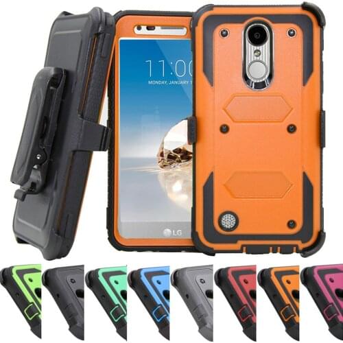 For LG Aristo 2/3 Aristo LV3 MS210/K8 2017/Phoenix 3/Fortune Shockproof Armor Case Holster Belt Clip Kickstand Hard Shell Cover