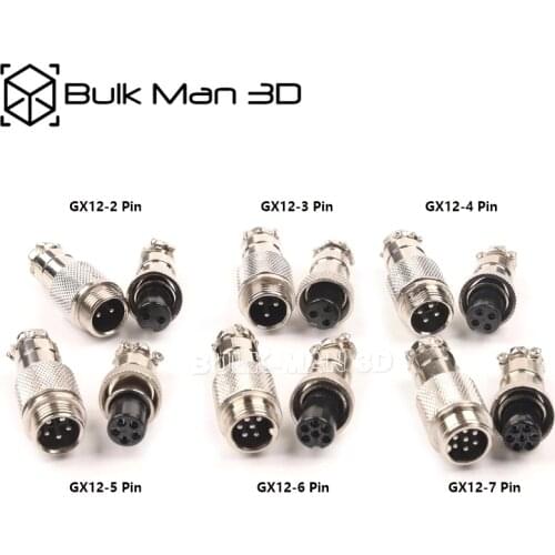 1 Set 12mm GX12 Docking Set Power Male & Female Wire Connector 2/3/4/5/6/7 Pin