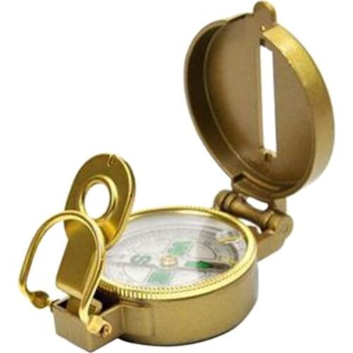Pocket Brass Golden Compass Nautical Marine Survival Navigation Outdoor Camping Hiking Boating