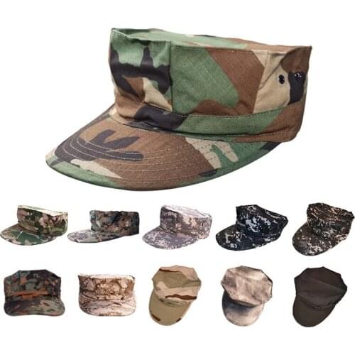 Summer Camping Training Camouflage Tactical Cap Outdoor Climbing Riding Hunting Cotton Plaid Cloth Breathable Sunshade Army Hat
