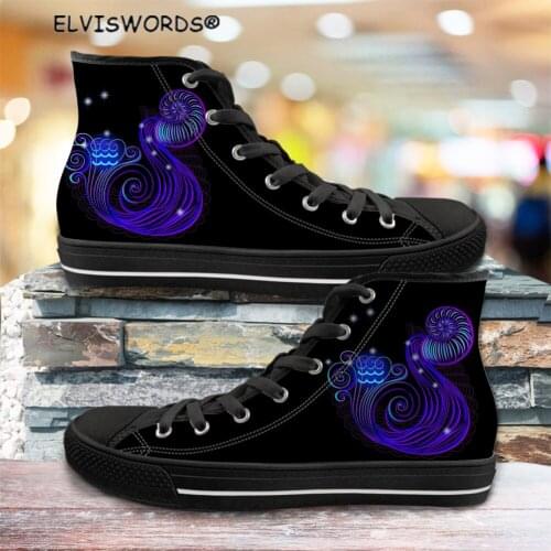 ELVISWORDS Constellation Theme Printed Classic High Top Sneakers for Women Ladies Breathable Walking Shoes zapaotos de mujer