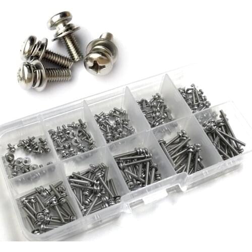 M1.6 M2 M2.5 M3 M4 M5 M6 Phillips Screw Kit ,304 Stainless Steel Combination screws ,A021