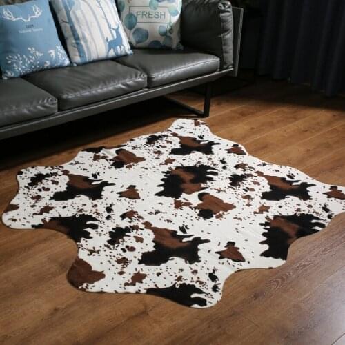 Cow Print Rug Faux Cute Cowhide Rug/Mat/Carpet for Kids Rooms/Living Room/Bedroom/Kitchen 135x155cm