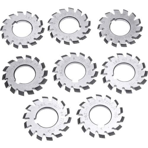 8pcs M1 Involute Gear Cutters Set HSS #1-8 20 Degree Milling Cutter For CNC Milling Machine Tool