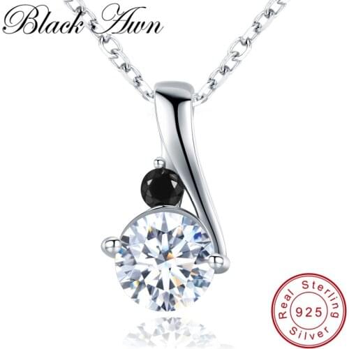 Black Awn2020 New Romantic Arrive 925 Sterling Silver Fine Jewelry Trendy Engagement necklaces & pendants for Women K030