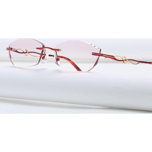 ZIROSAT 58125 Rimless Gold Glasses Frame Women Light Weight Optical Rim Eyeglasses Frames Prescription Myopia Spectacles