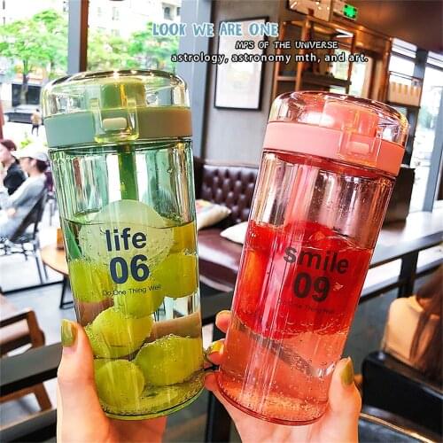 400ml Plastic Water Bottle Hope Colorful Durable Water Bottles For Girls Kids Drinkware BPA Free Student Gift Cup Bottle