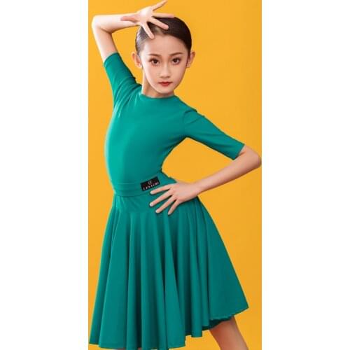 Girls Latin Dance Competition Dresses For Kids Summer Latin Dance Practice Dress Chacha Rumba Tango Latin Dance Costumes DQS6811