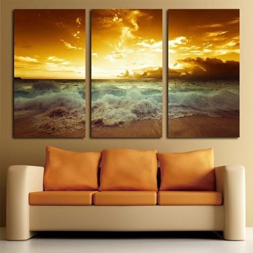 Frame 3 panel beautiful sea landscape canvas print painting modern canvas wall art wall painting home decoration artwork