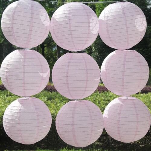 Pink Lampion Round Chinese Paper Lantern Wedding Engagement Decoration Baby Shower Birthday Party Hanging Paper Balls Lamps
