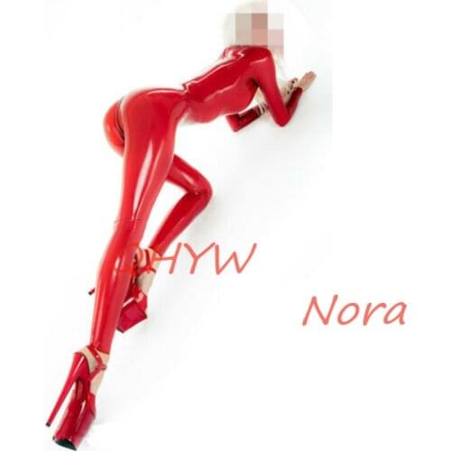 Sexy Natural Latex Woman Full Body Catsuit Women Jumpsuits with Back&crotch Zippers(NO SOCKS)