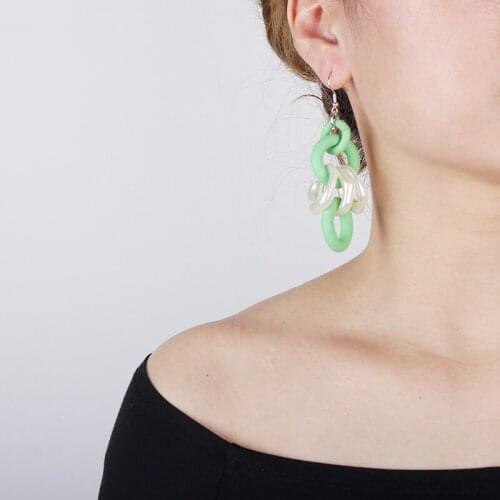 New Green Color Drop Earrings Women Statement Earrings Bohemia Style Handmade Rubber Jewelry Elegant Ear Accessories Rare Things
