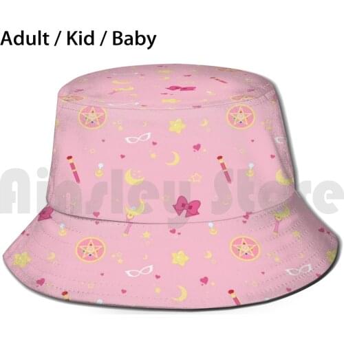 Sailor Moon Pattern Sun Hat Foldable UV Protection Sailor Moon Sailormoon Sailor Moon Serena Tsukino Serena