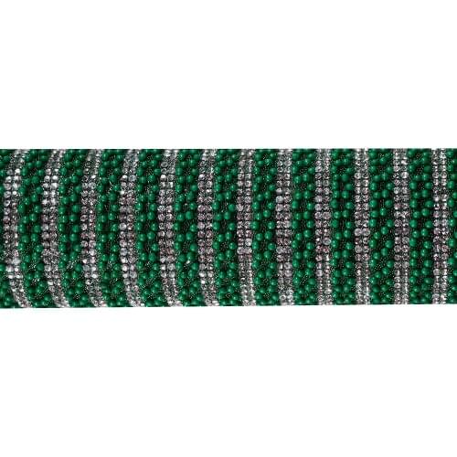 1Sheet Deep Green Hotfix Strass Crystal Hotfix Rhinestone Chain Beaded Applique Iron on Stickers Clothes Accessories T2489