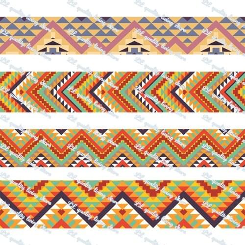 Creative geometry printed grosgrain ribbon Home DecorationBelt Gift Packing Wedding Decoration 50 yards