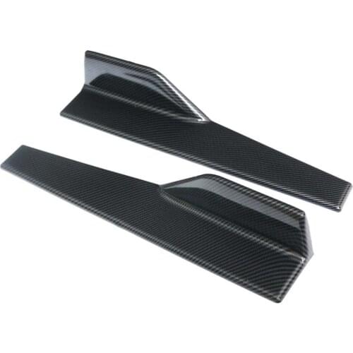 Pair 45cm PP Car Sedan Vehicles Side Skirts Strake Extension Splitter Moulding