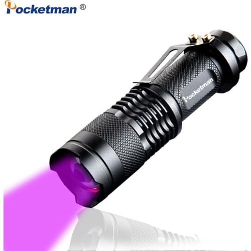 UV LED Flashlight 395nm UV Torch Mini UV Flashlight Ultra Violet Light Blacklight UV Lamp For Pet Urine Detector Marker Checking
