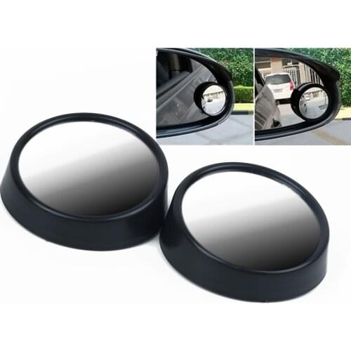 Black Blind Spot Mirror Car 360 Rotation Adjustable Convex Rear View 5.5*2cm Newest Universal Replaces Durable