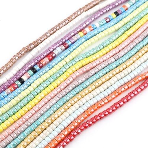 1 Strand Ceramic Beads For Necklace Making Cylinder Colorful Beads Earrings Bracelet Jewelry DIY Accessories About 6mm x 4mm