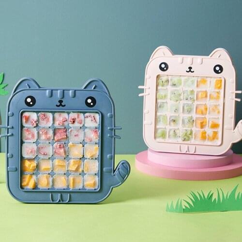 1Pcs Blue/Pink Kitchen Tools Ice Cube Tray PP Plastic Cute Cartoon Reusable 25 Grids Ice Cream Mold DIY Homemade