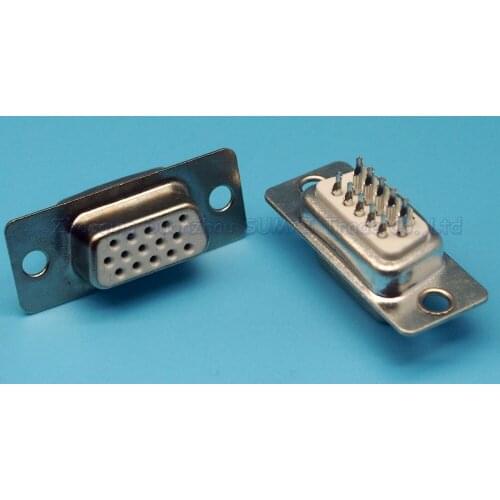 15pcs DB15 bonding wire Female Socket three rows 15pin white VGA interface