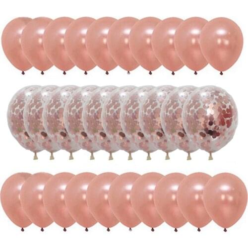 30pcs/lot Multi Confetti Balloons Rose Gold Helium Balls Boy Girl Happy Birthday Party Balloon Wedding Party Decoratoon Supplies