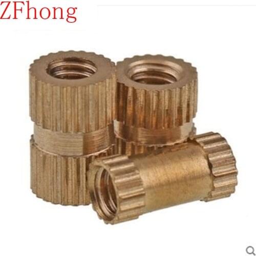 500PCS OD=5.3 M4*4/5/6/8/10/12 Brass Hot Melt Inset Nuts Heating Molding Copper Thread Inserts Nut injection moulding nut