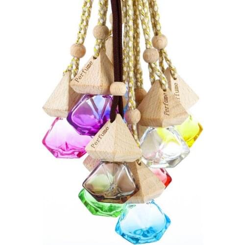 600pcs Diamond Car Perfume Bottle Pendant Empty Glass Bottle Air Freshener Perfumes Diffuser Portable Pendants Ornament SN357