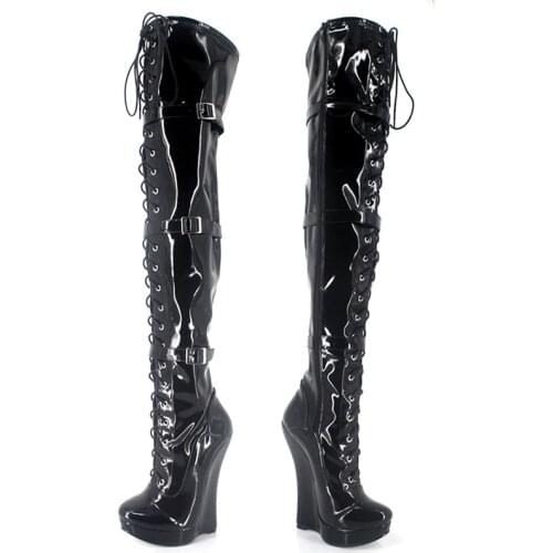 7.08in High Height Womens Sex Boots Party Boots Wedges Heel Over-the-Knee-High Boots US Size 6-14 No.MT1812