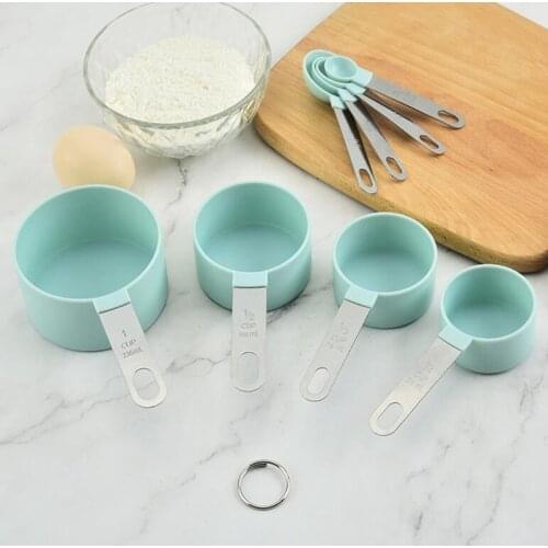 8pcs Multi Purpose Spoons Cup Measuring Tools PP Baking Accessories Stainless Steel Plastic Handle Baking Tools Kitchen Gadgets
