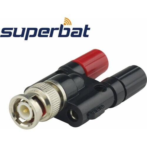 Superbat BNC Adapter BNC Plug to Dual Banana Plug Jack RF Coaxial Connector