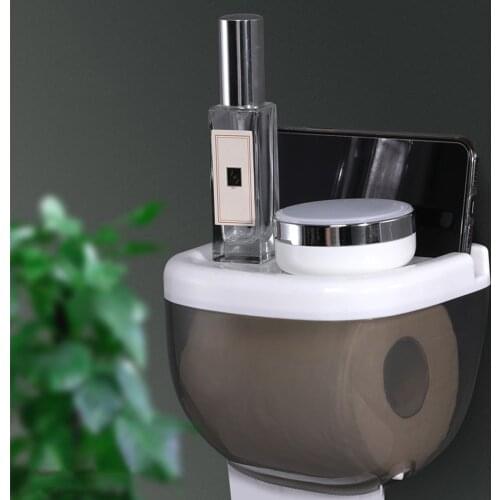 Bathroom Paper Towel Dispenser Wall-Mounted Roll Paper Coreless Toilet Tissue Dispenser Container Paper Extraction Dispenser