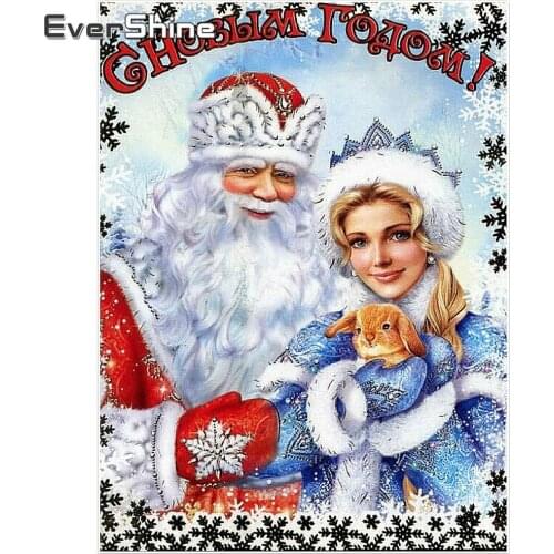 EverShine DIY Diamond Painting Full Square/round Santa Claus Picture Of Rhinestones Diamond Embroidery Christmas Diamond Mosaic